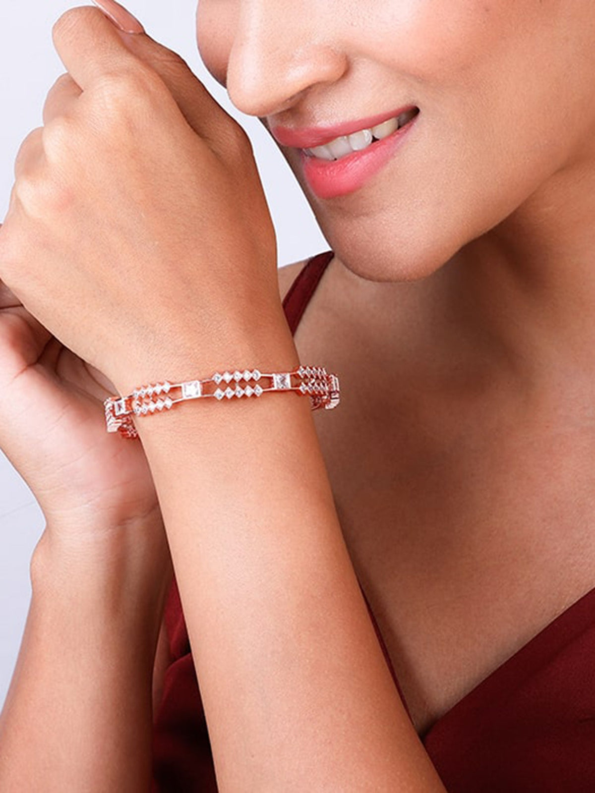 Rose Gold Glittering Sheen Bangle