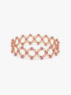 Rose Gold Supple Bracelet with Royal Pink Stones