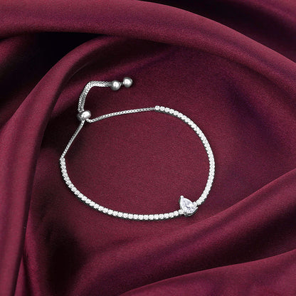 Silver Joy of White Tennis Bracelet