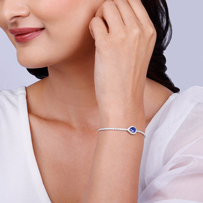 Silver Bliss of Blue Tennis Bracelet