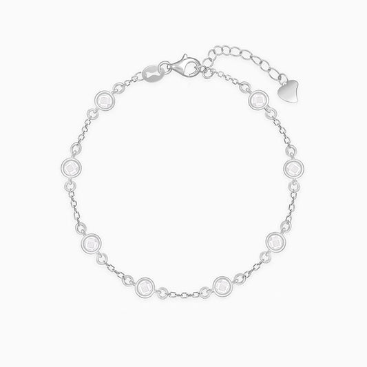Silver Connected by Circles Bracelet