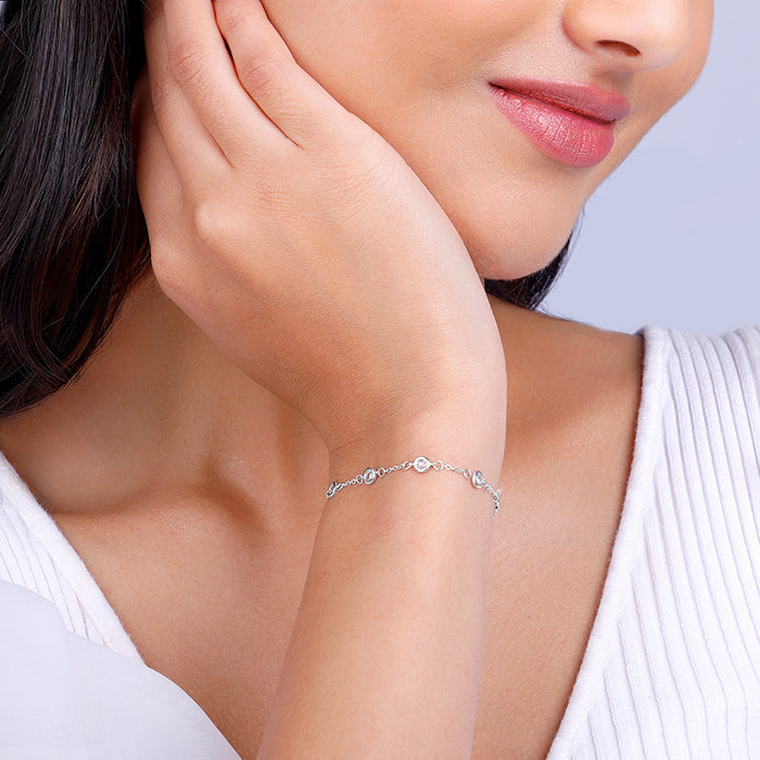 Silver Connected by Circles Bracelet