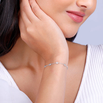 Silver Connected by Circles Bracelet