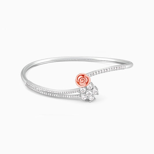 Silver Studded Rose Bracelet