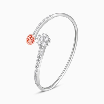 Silver Studded Rose Bracelet