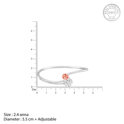 dual Tone Studded Rose Bracelet