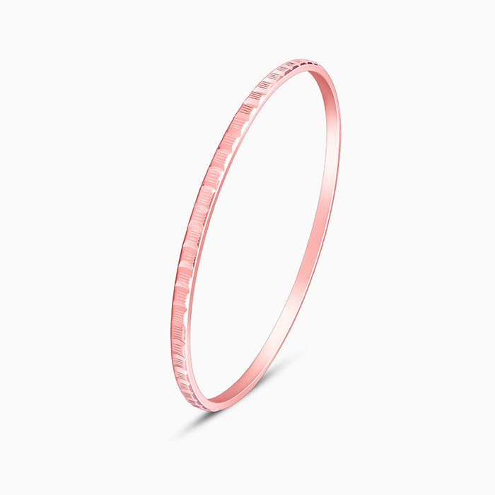 Rose Gold Linear Cuts Bangle