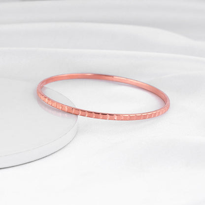 Rose Gold Linear Cuts Bangle