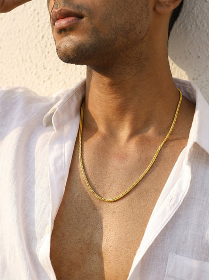 Golden Whispering Weave Chain For Him