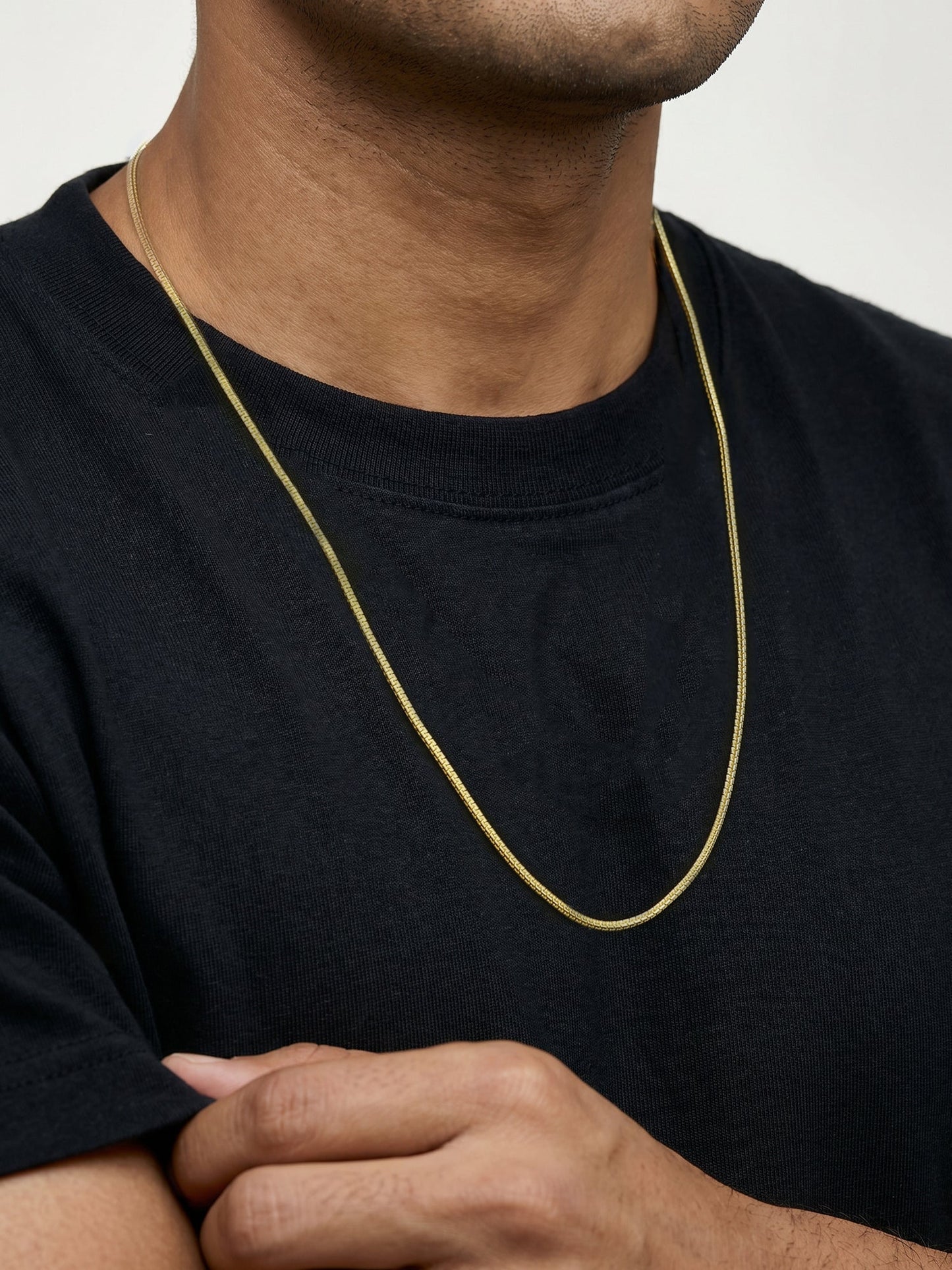 Golden Close Wave Chain For Him