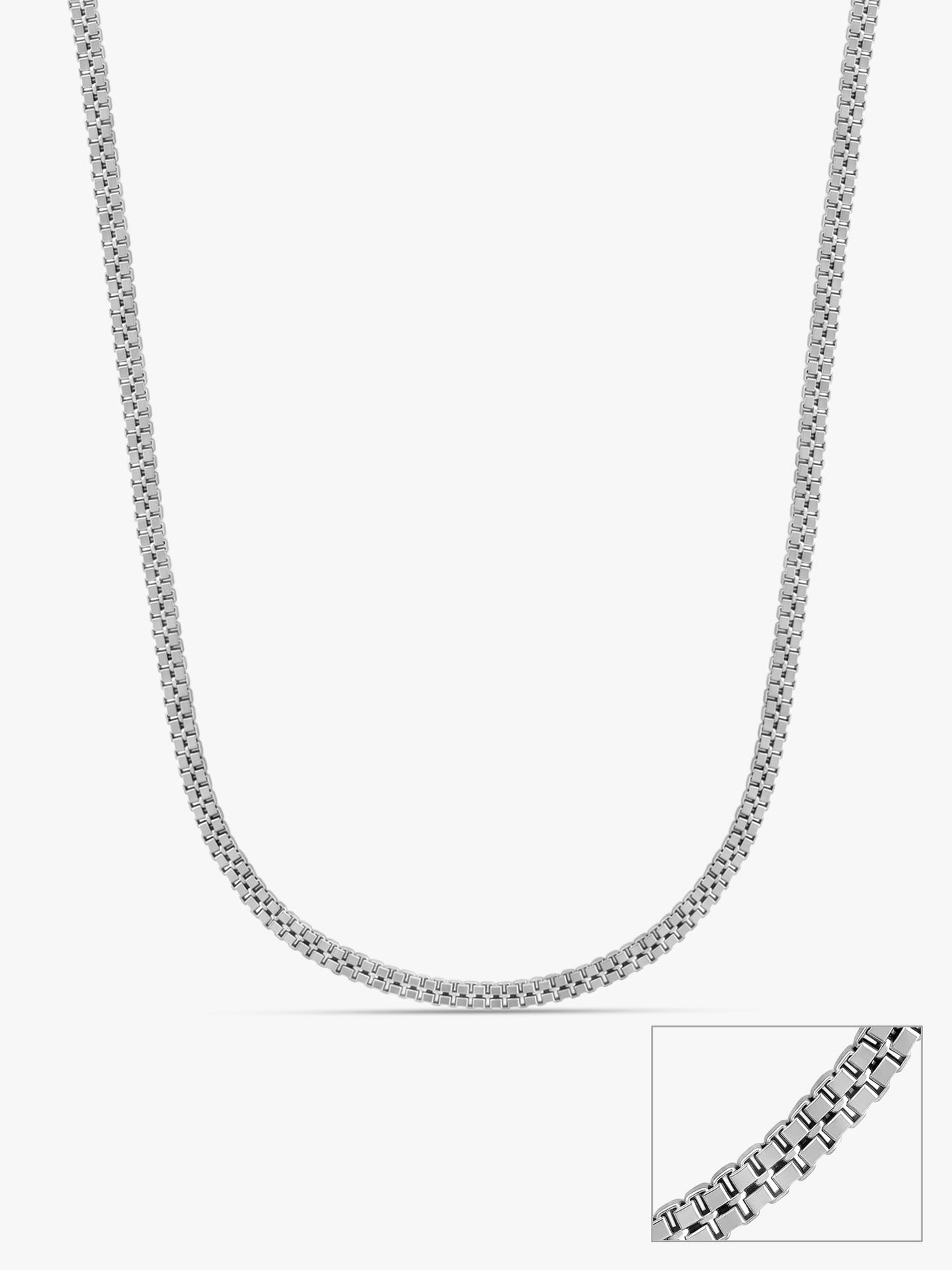 Silver Double Box Chain for Him