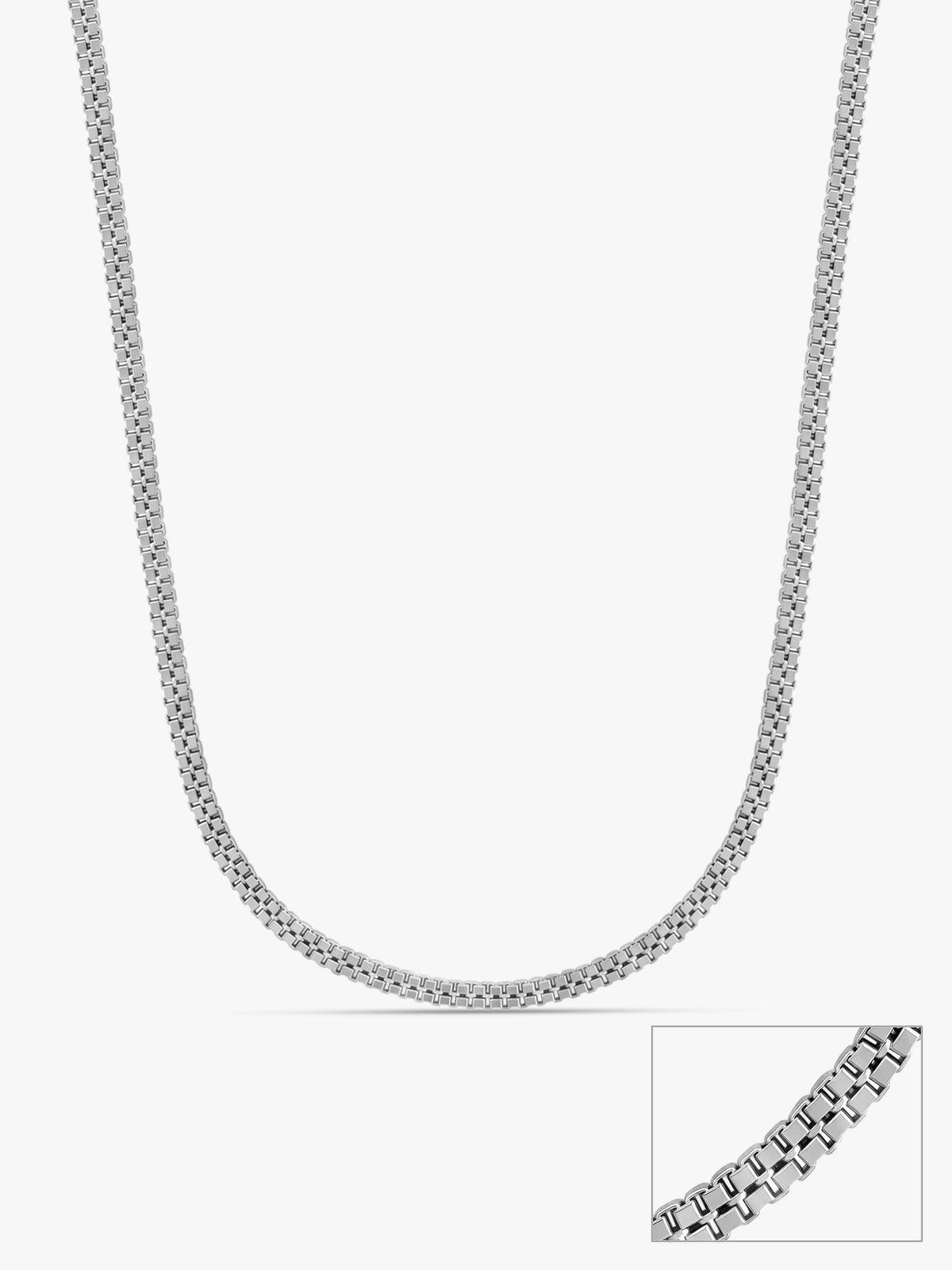 Silver Double Box Chain for Him