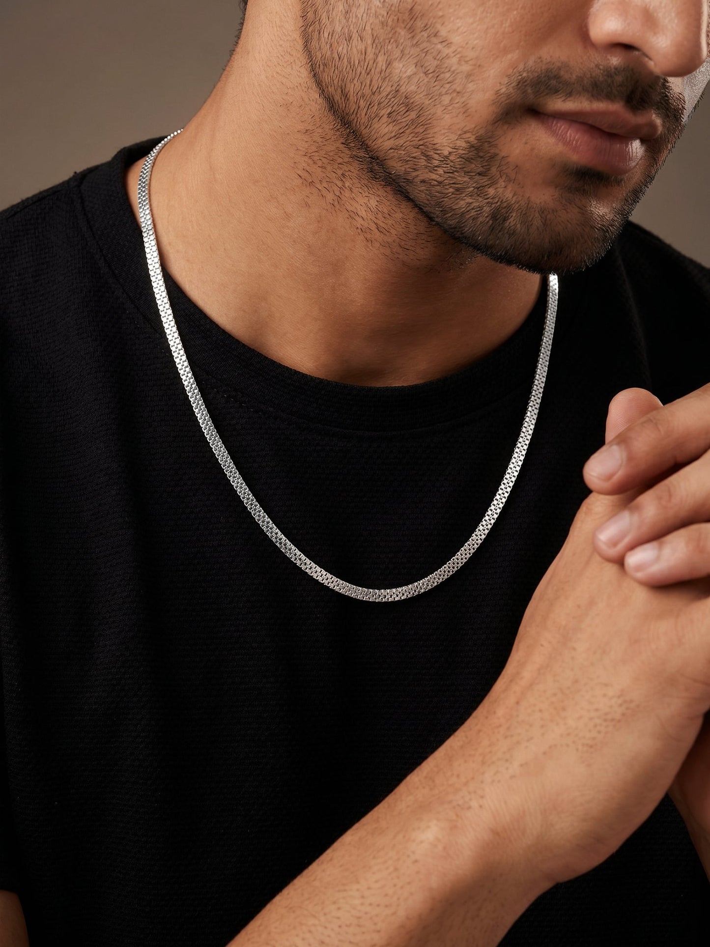 Silver Double Box Chain for Him