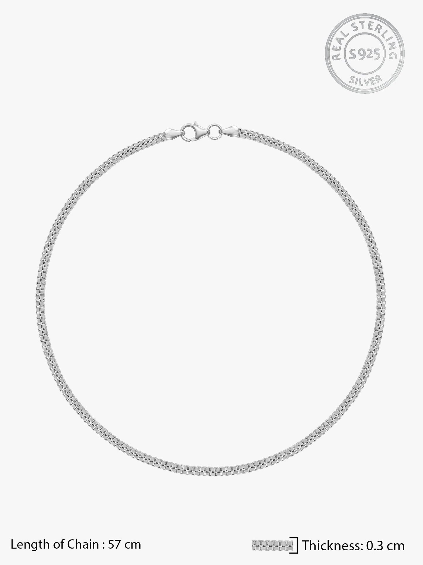 Silver Double Box Chain for Him