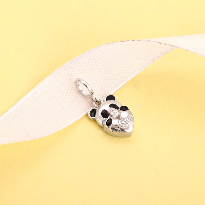 Silver Cute Little Panda with Sister Charm