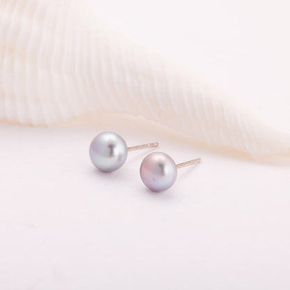 Silver Grey Pearl Earrings