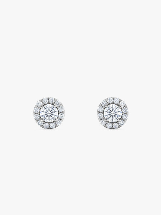 Silver Zircon Studded Elegant Stud Earrings