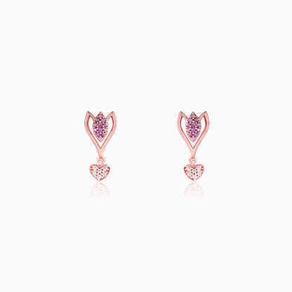 Rose Gold Blossoming Crocus Earrings