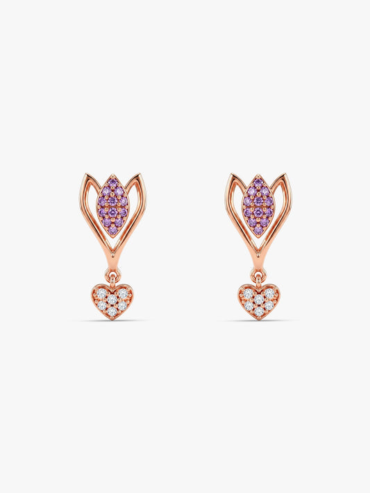 Rose Gold Blossoming Crocus Earrings
