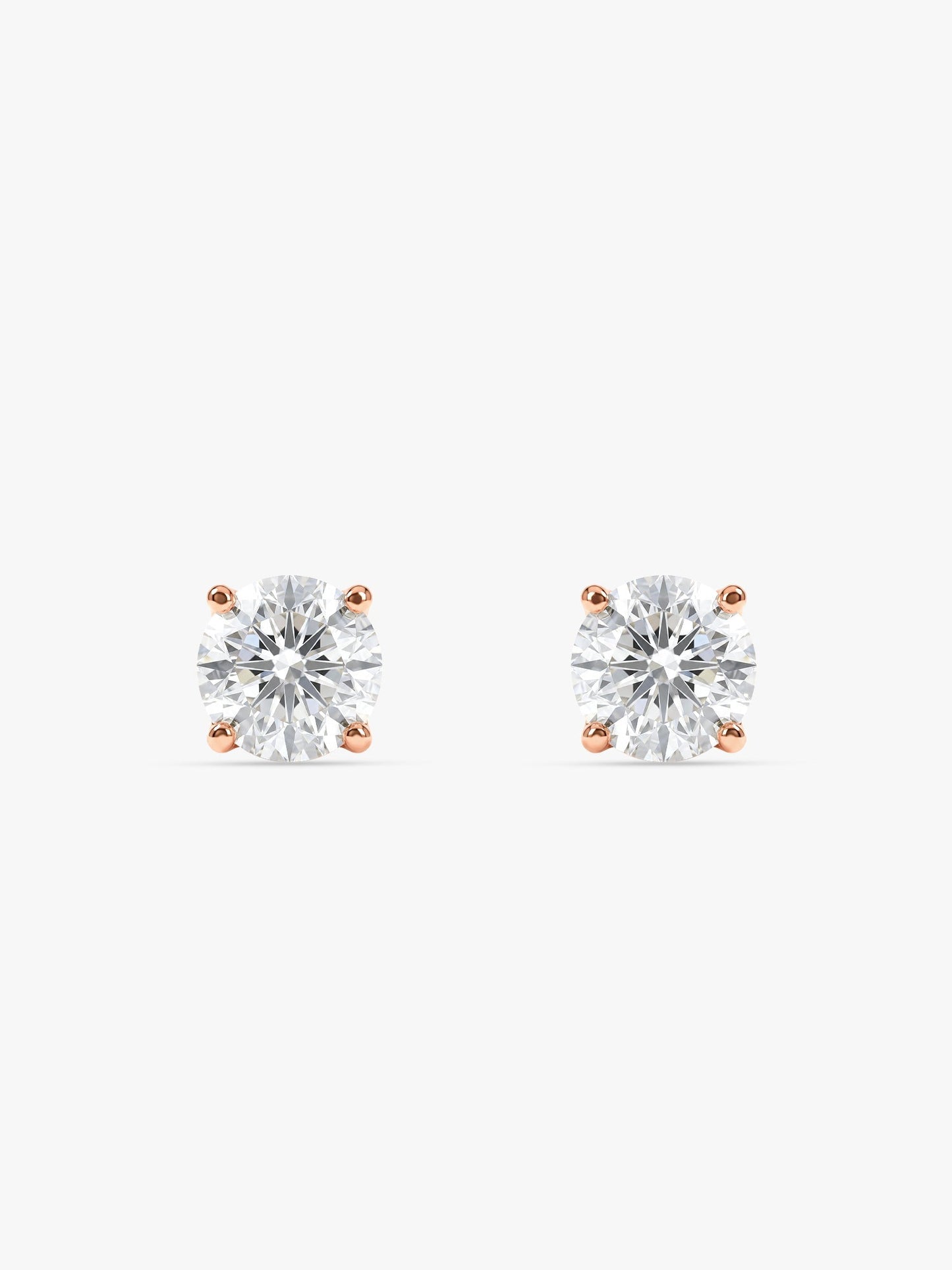 Rose Gold Classic Zircon Earrings