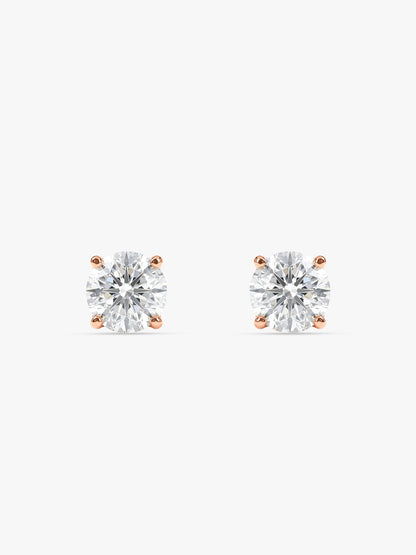 Rose Gold Classic Zircon Earrings