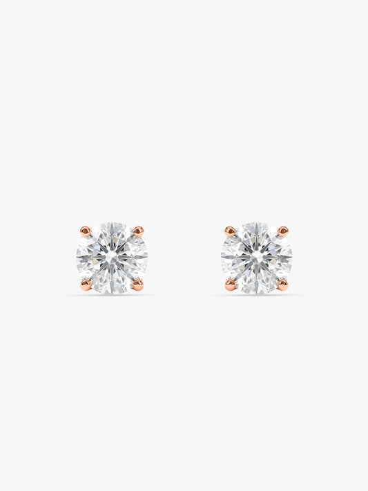 Rose Gold Classic Zircon Earrings