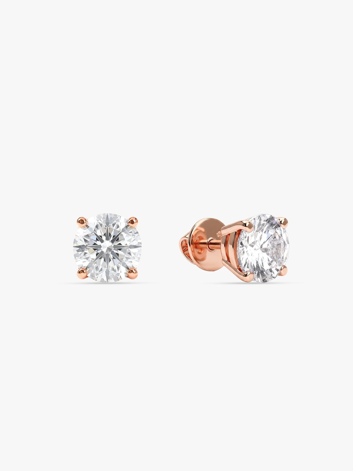 Rose Gold Classic Zircon Earrings