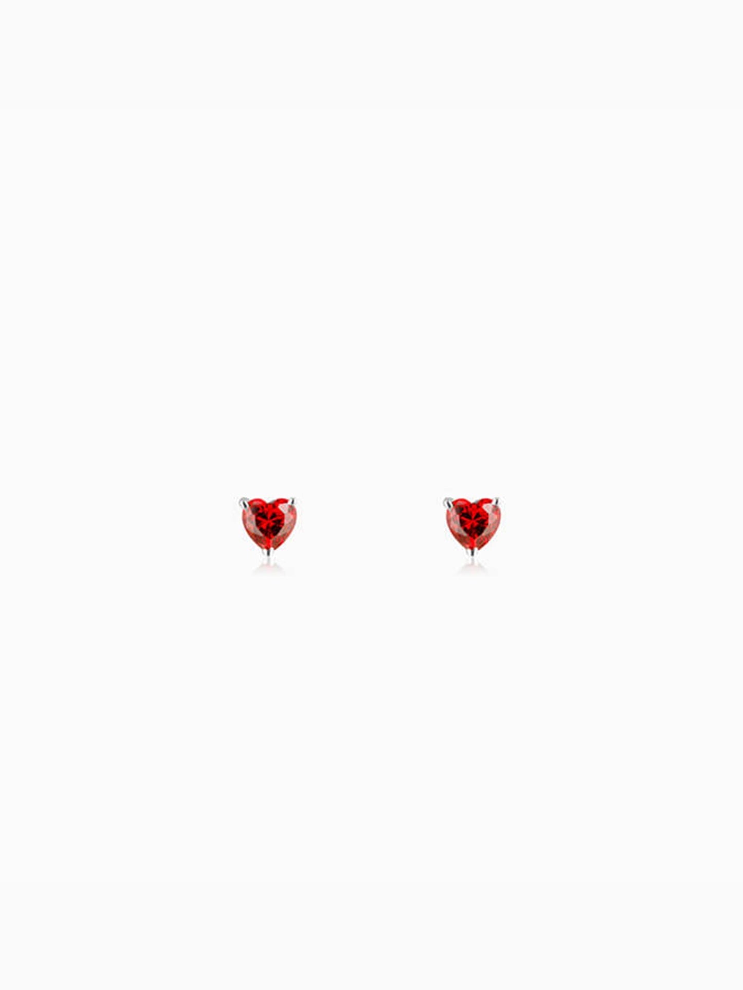 Silver Valentine Heart Stud Earrings