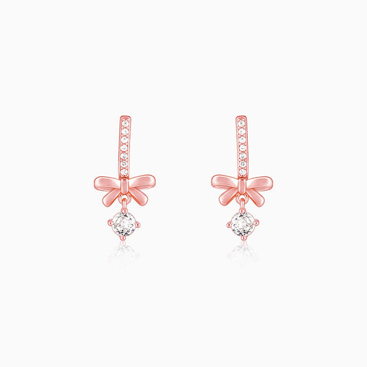 Rose Gold Ribbon Dance Earrings