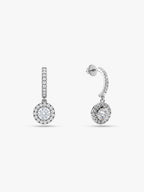 Silver Zircon Drizzle Drop Earrings