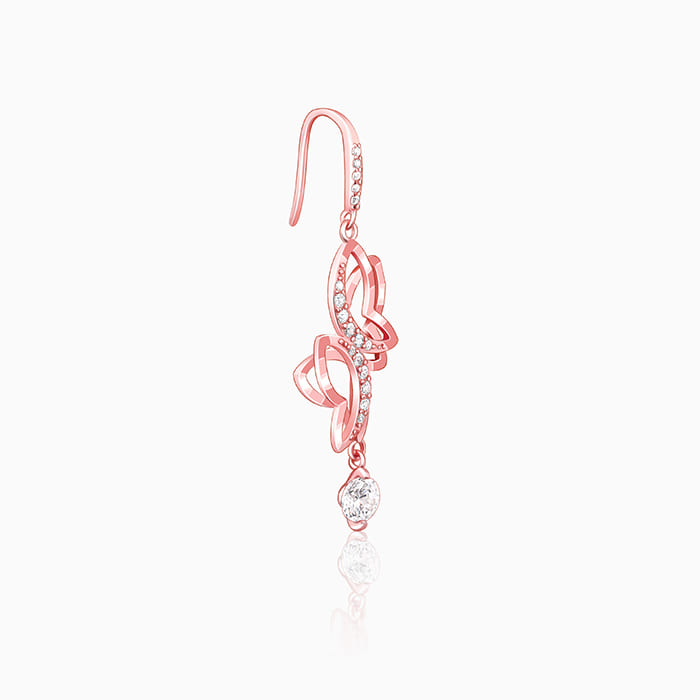 Rose Gold Shining Butterfly Earrings