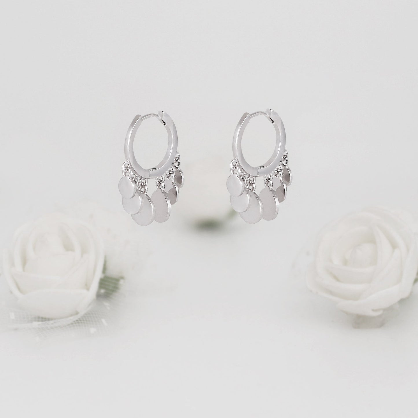 Silver Jingle Hoop Earrings