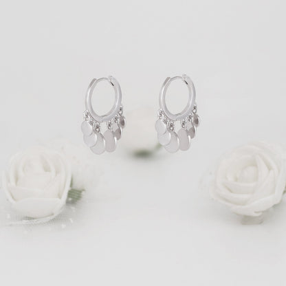 Silver Jingle Hoop Earrings