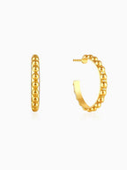 Golden Beaded Hoop Earrings