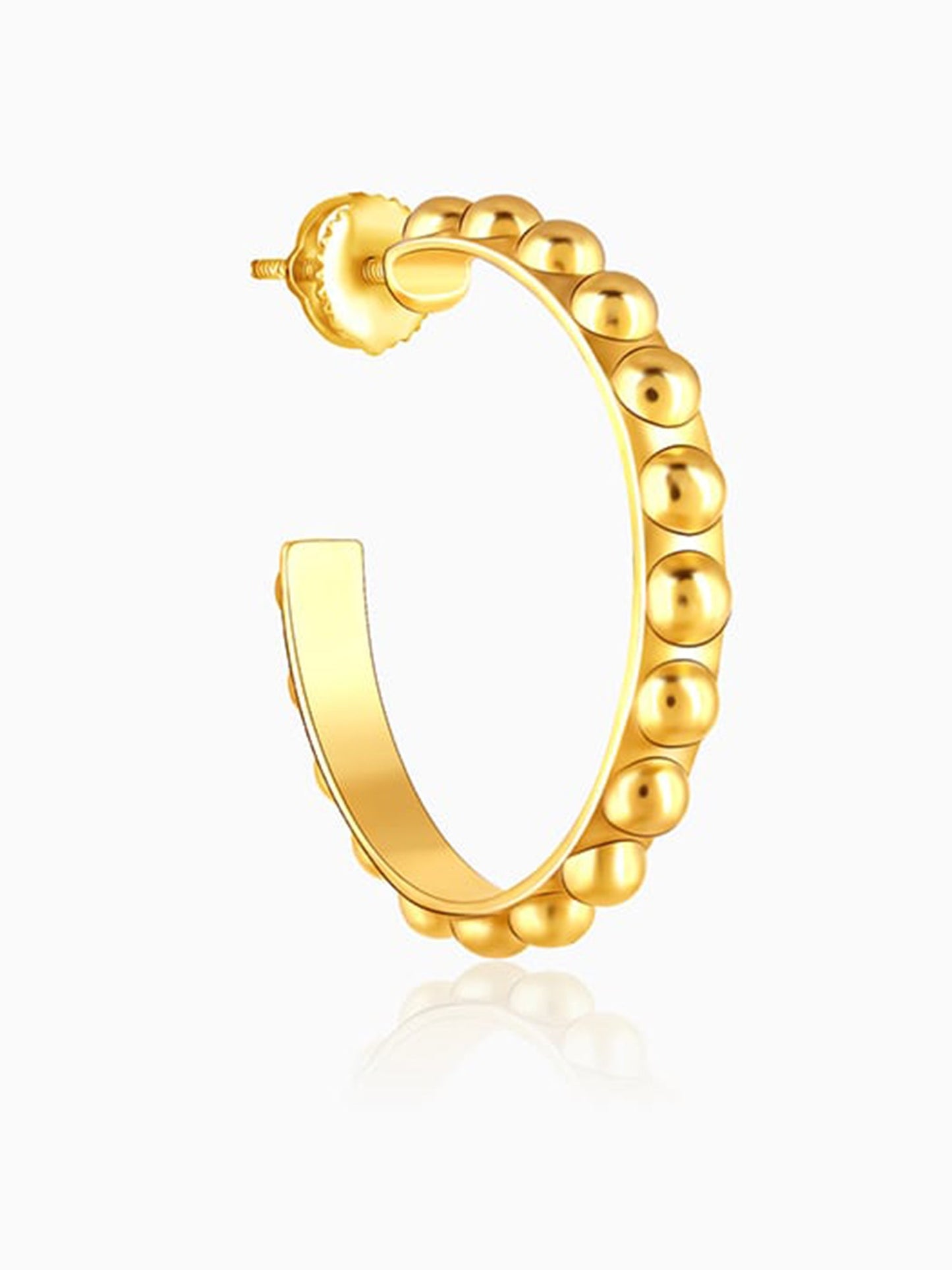 Golden Beaded Hoop Earrings