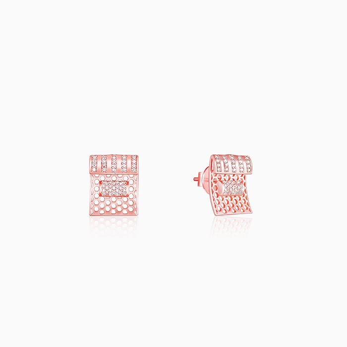 Rose Gold Endless Romance Stud Earrings