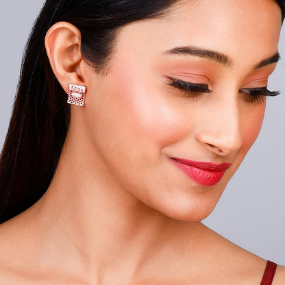 Rose Gold Endless Romance Stud Earrings