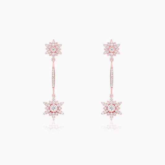 Rose Gold Star Dangle Earrings