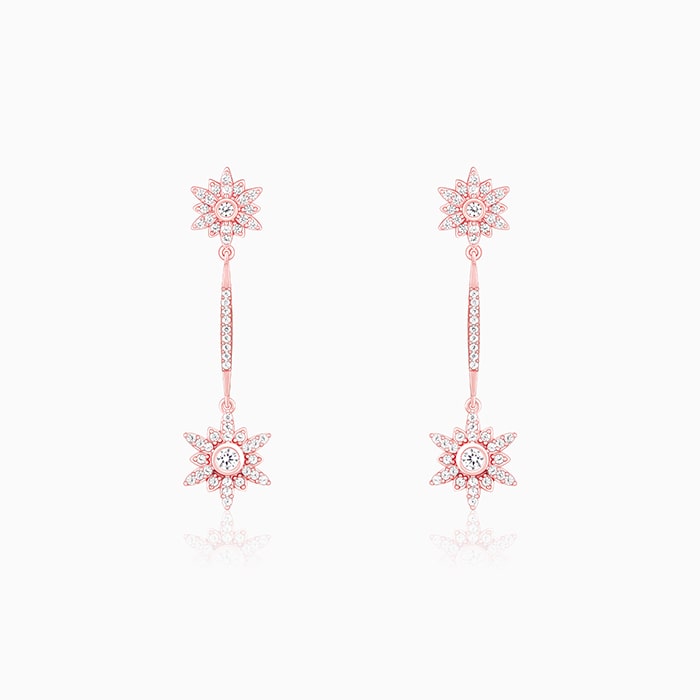 Rose Gold Star Dangle Earrings
