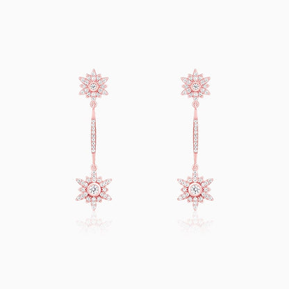 Rose Gold Star Dangle Earrings