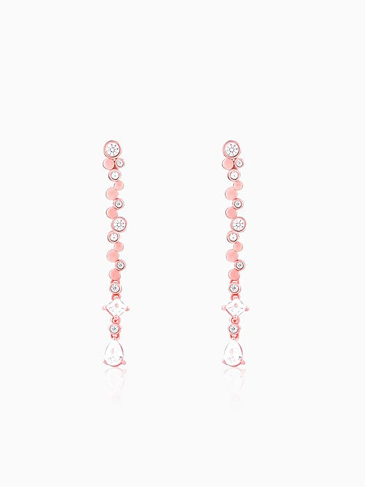 Rose Gold Zircon Dangle Earrings