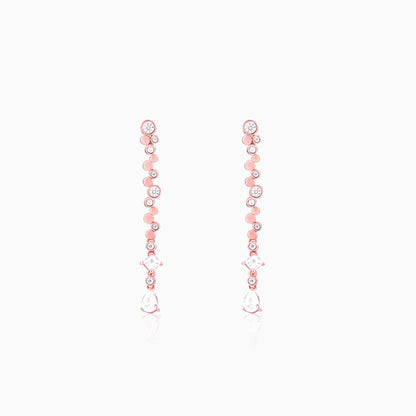 Rose Gold Zircon Dangle Earrings