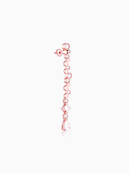 Rose Gold Zircon Dangle Earrings