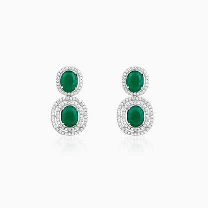 Silver Lovesick Green Earrings