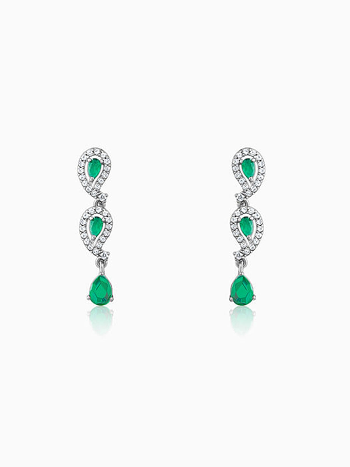 Silver Mango Leaf Earrings
