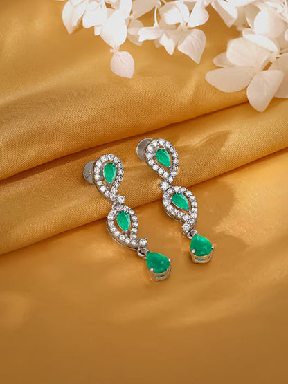 Silver Mango Leaf Earrings