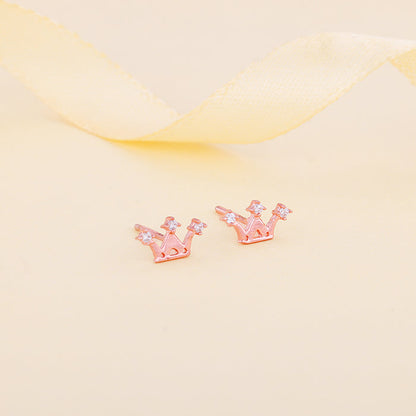 Rose Gold Tiara Stud Earrings