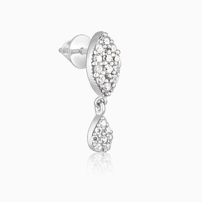 Silver Zircon Tear Drop Earrings