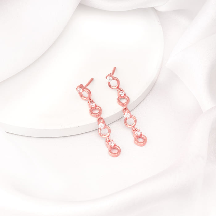 Rose Gold Bridal Blush Earrings