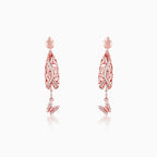 Rose Gold Lively Butterfly Earrings